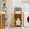 Wicker Bathroom Storage Floor Cabinet With Door And Shelf Corner Cabinet